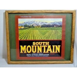 South Mountain Brand Valencias Mupu Citrus Association Crate Box Label Framed